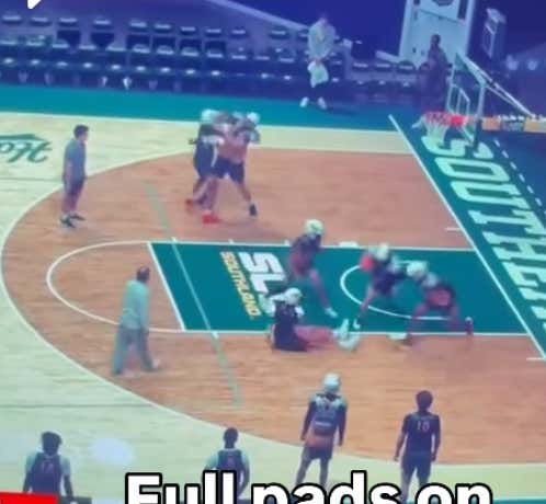 'You Guys Are Soft' - Division I Hoops Player Posted An Awesome Video Of His Former Team Practicing In Full Pads Because Coach Was Pissed