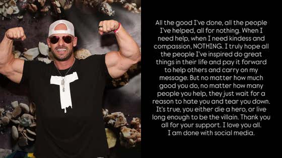 The Fallout From Fitness Influencer Joey Swoll's Hulk Hogan Tribute Went So Poorly That He's Quit Social Media Entirely