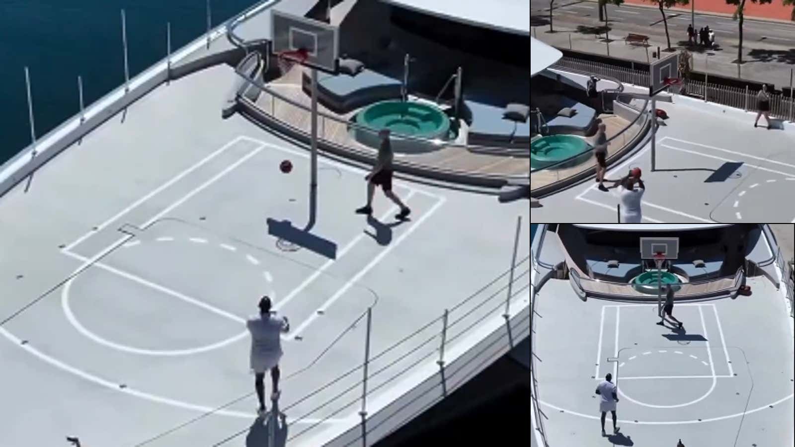 Magic Johnson Shooting Some Hoops On His Massive Yacht Is An Incredible Flex