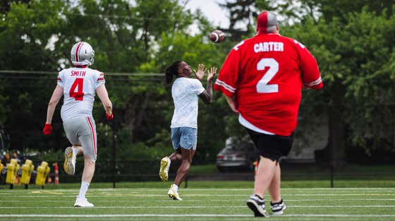 Tate And Big Ev Went To Ohio State And Tried To Cover Jeremiah Smith 2-On-1