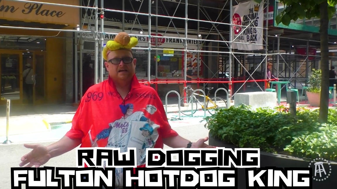 Raw Dogging at Fulton Hot Dog King in Brooklyn