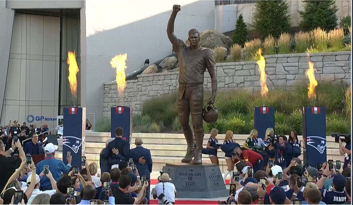 Tom Brady Receives the GOAT of Statues