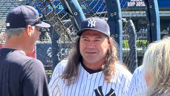 This Picture Of Johnny Damon At Yesterday's Old Timer's Day Will Stop You In Your Tracks