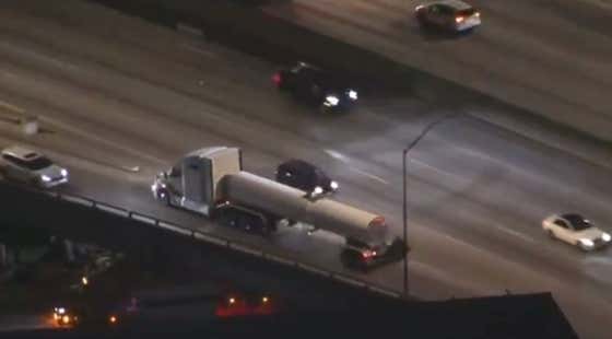 There Was A Police Chase Straight Out Of GTA That Included Suspects Carjacking Four Vehicles, Including A Big Rig That Was Driving The Wrong Direction On The Freeway
