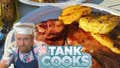 Tank Cooks Grilled Ham Steak with Grilled Sweet Potatoes
