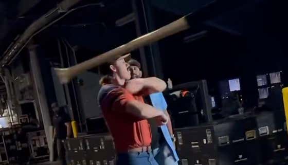 Morgan Wallen Tried Imitating Jose Bautista's Bat Flip While Walking Out In Toronto And It Nailed His Wife