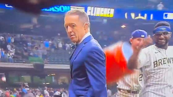 Dickhead Baseball Reporter Ken Rosenthal Bundles Photographer To Avoid Getting Wet Then Gives Him Daggers, Shakes His Head At Him, And Declines To Help Him Up