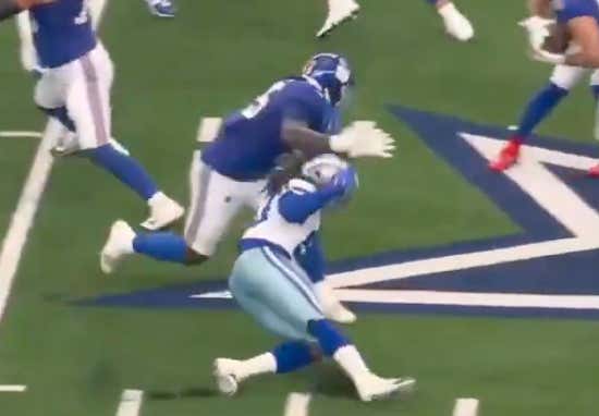 Giants LT James Hudson Getting Called For 4 Penalties And Giving Up A Sack On The Opening Drive Of The Cowboys Game Was One Of The Most Impressive Performance You'll Ever See
