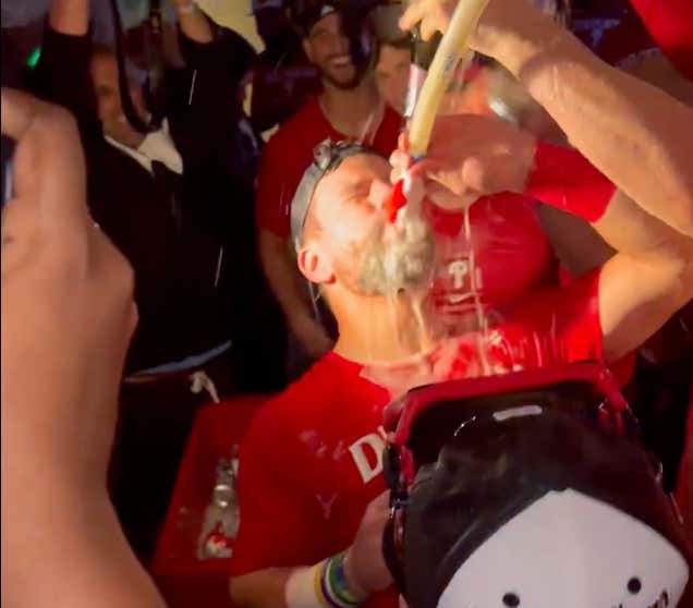 "I'm Hammered" -- If This Is Kyle Schwarber And The Phillies Celebrating A Division Title, Then They Might Bong Every Beer In America After A World Series