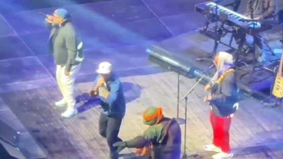 A Nostalgia Masterpiece: Adam Sandler Brought Kevin James, Vanilla Ice And Michelangelo (The Ninja Turtle) On Stage To Perform 'Ice Ice Baby'