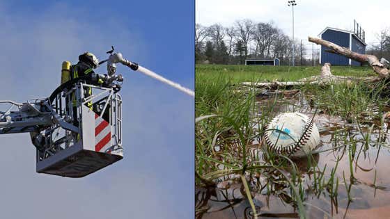Firefighters are Charged With Flooding a Baseball Field Because Their Vehicles Were Getting Damaged. By Baseballs.