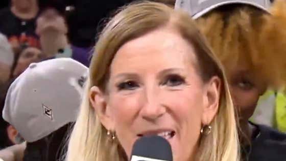 WNBA Commissioner Cathy Engelbert Got Boo'd Into Bolivian And ESPN Had To Blur The Screen Because Of Fans Flipping Her Off During The Aces Trophy Presentation
