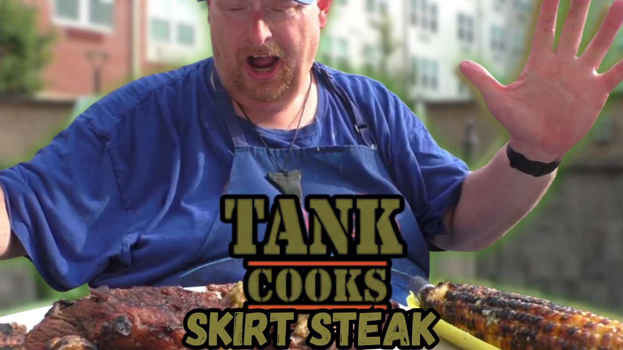 Tank Cooks Grilled Skirt Steak with Chimichurri Sauce