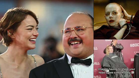 Emma Stone & Stavvy Had A "BALDS ONLY" Screening For Their New Alien Kidnapping Movie 'BUGONIA' With Heads Getting Shaved At The Door & Yorgos Is Getting Rave Reviews Once More