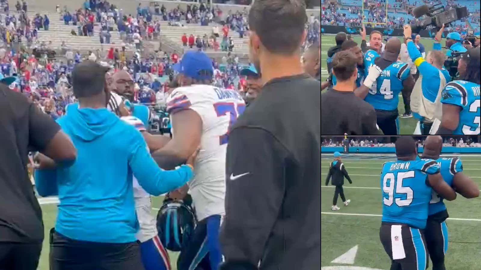 'Fuck That. Let's Go.' - We Got A Postgame Big Man Skirmish Between Dion Dawkins And A'Shawn Robinson Because, Well, The Scoreboard Said '40-9'