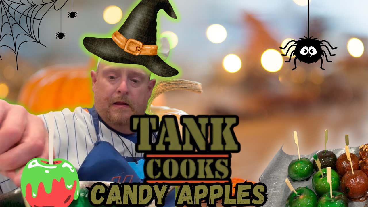 Tank Cooks Carmel and Candy Apples