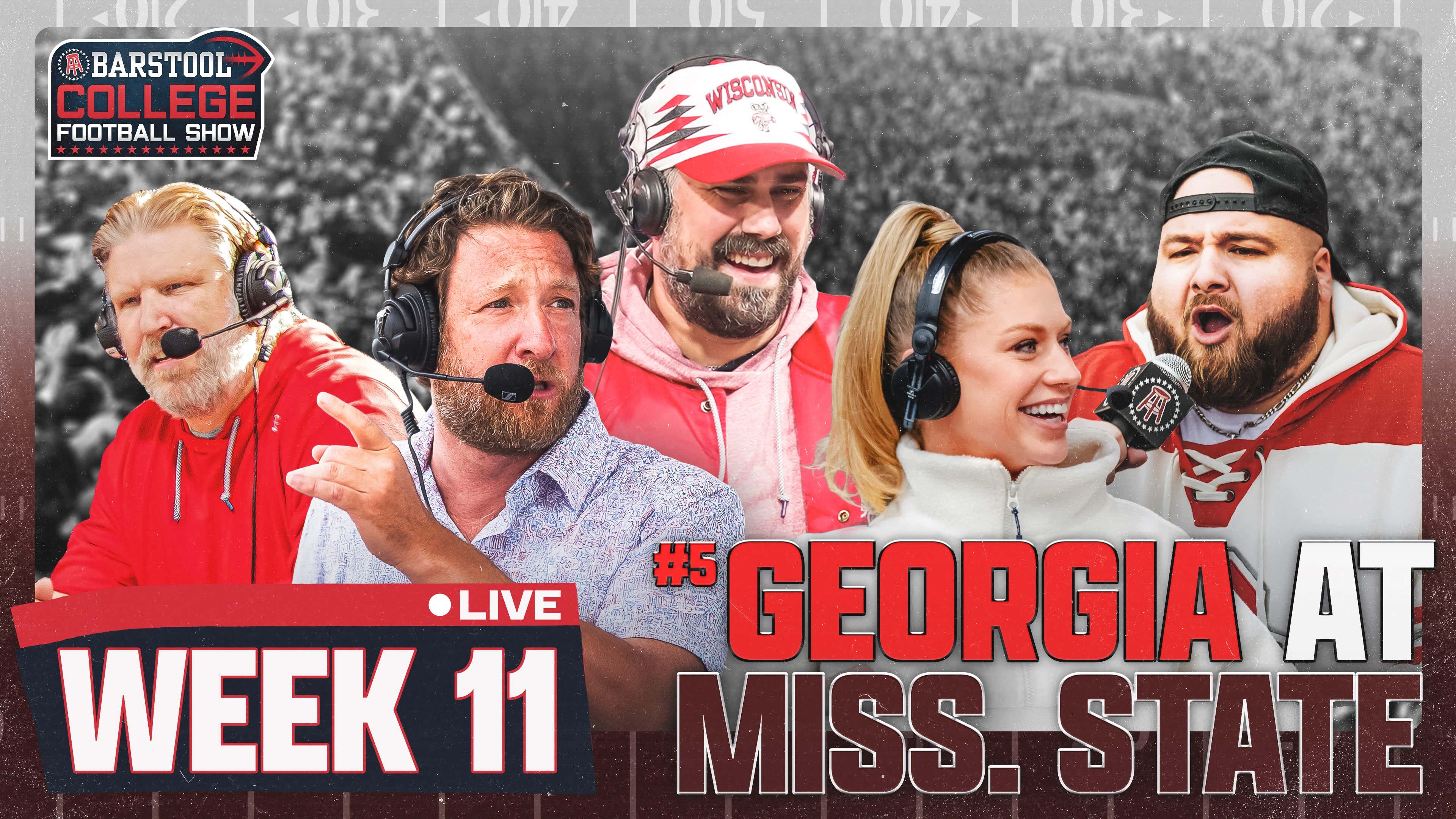 LIVE FROM STARKVILLE, MS FOR #5 GEORGIA VS. MISSISSIPPI ST | Barstool College Football Show Week 11