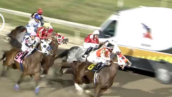 An Ambulance Drove Through A Horse Race At Evangeline Downs, Which Is One Of The Craziest Things I've Ever Seen At A Horse Track And Thank God Everyone Is Okay
