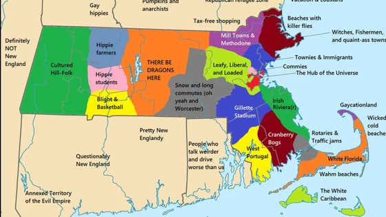This Color Coded Map Describing Different Parts Of Massachusetts Is So Spot-On It Hurts. BONUS - Hoodmaps Breakdowns Of NYC, Chicago, and Cleveland