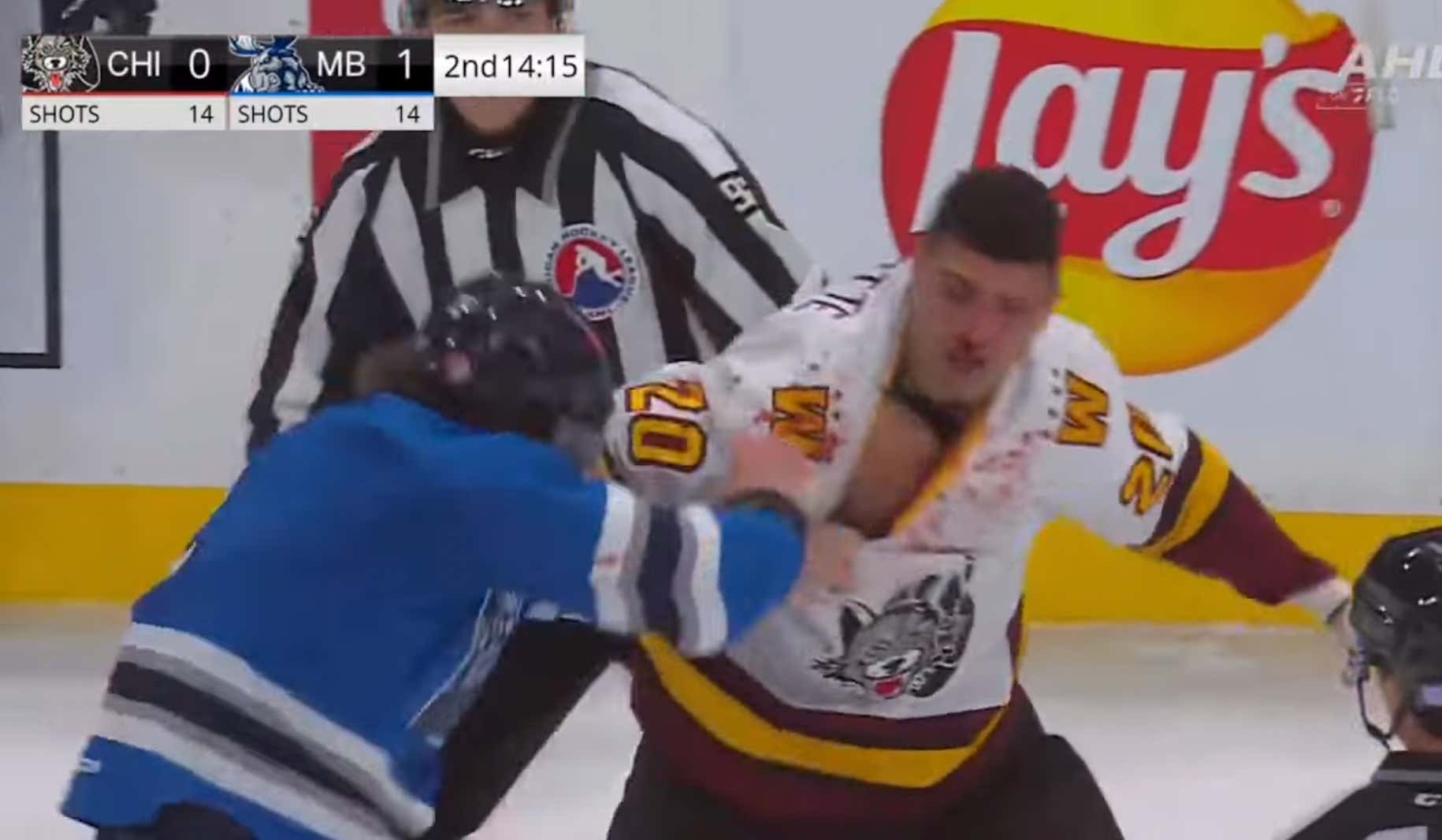 Hockey Fights Don't Get Much Better Than This AHL Tilt Between Tyrel Bauer and Yannick Turcotte Tossing Bombs For Over A Minute Straight