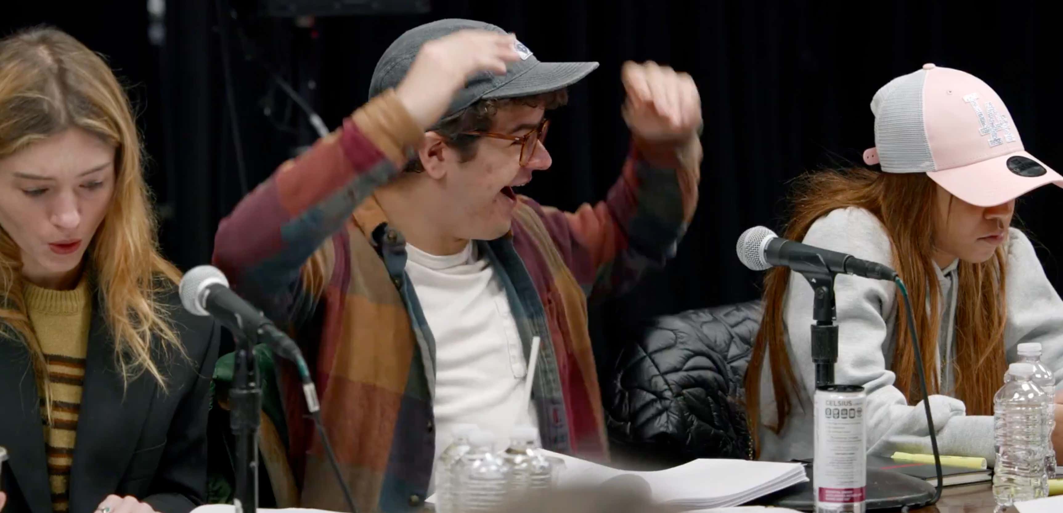 The Stranger Things Cast Reacting To The Big Twist At The End Of 'Volume 1' During The Table Read Rocks