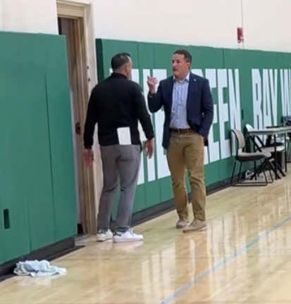 Doug Gottlieb And Athletic Director Josh Moon Seen Having A Spirited Conversation, Which Cannot Be A Good Thing For Doug After Losing The Other Night And Throwing A Chair