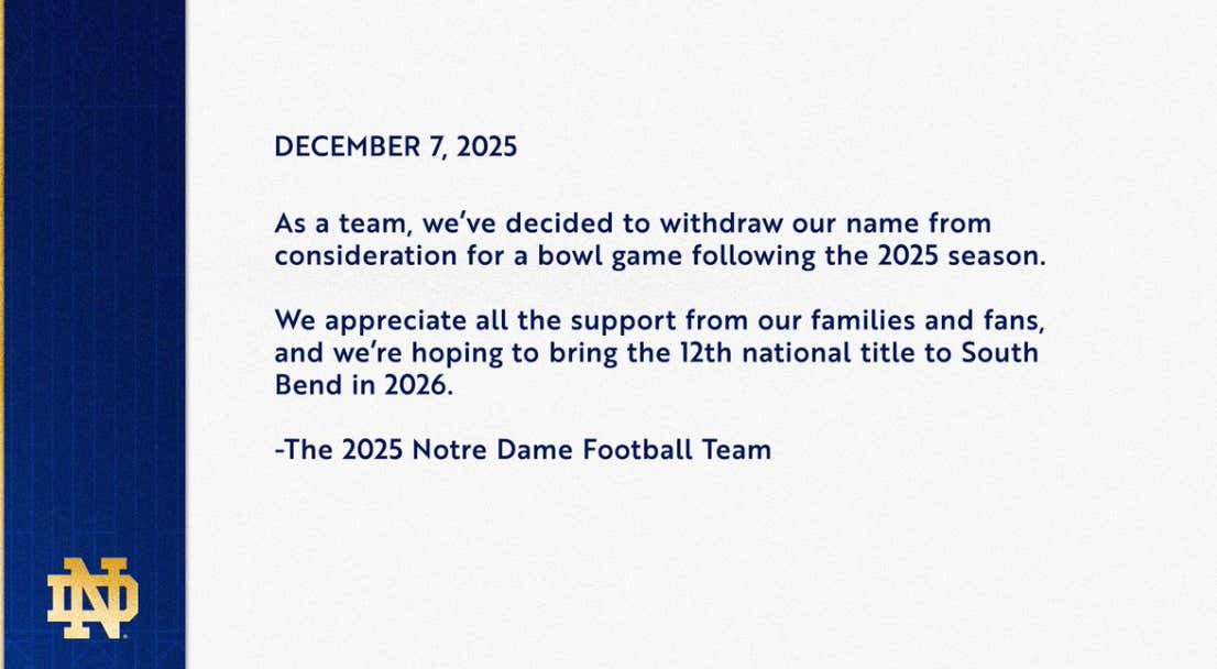 Why Do People Care If Notre Dame Opted Out Of Bowl Season?