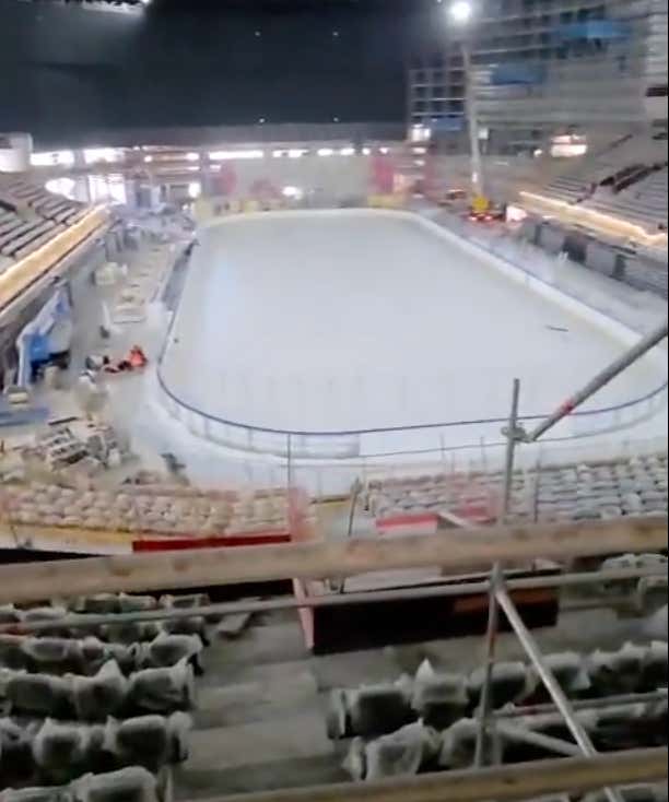 The Main Hockey Arena For The Winter Olympics In Milan That Starts In 55 Days Looks No Where Near Finished