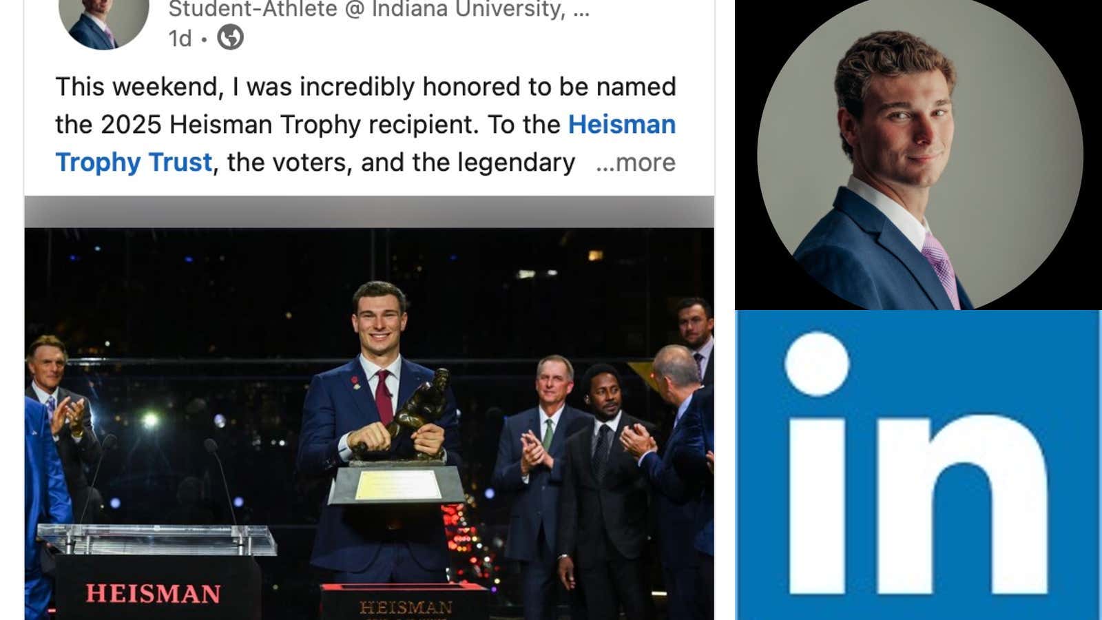 Fernando Mendoza Continues His "How To Act As a College Football Player" Masterclass By Remaining Super Active On LinkedIn