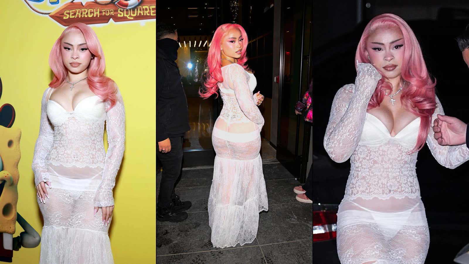 Ice Spice Went Cheeks Out, In A See-Through Dress, For The Sponge Bob Squarepants Movie Premiere
