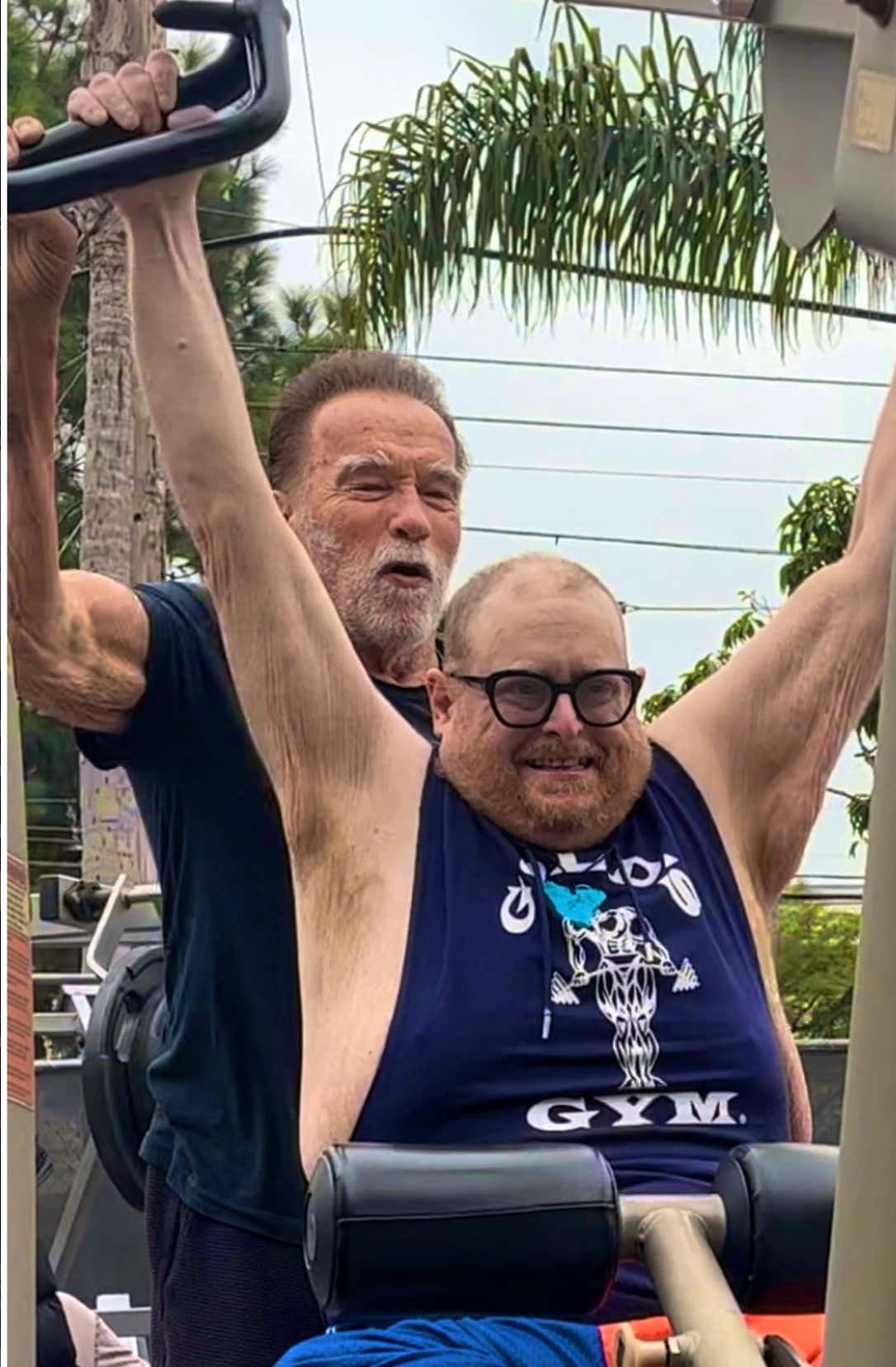 Frankie & Arnold Schwarzenegger Lifted Weights Together