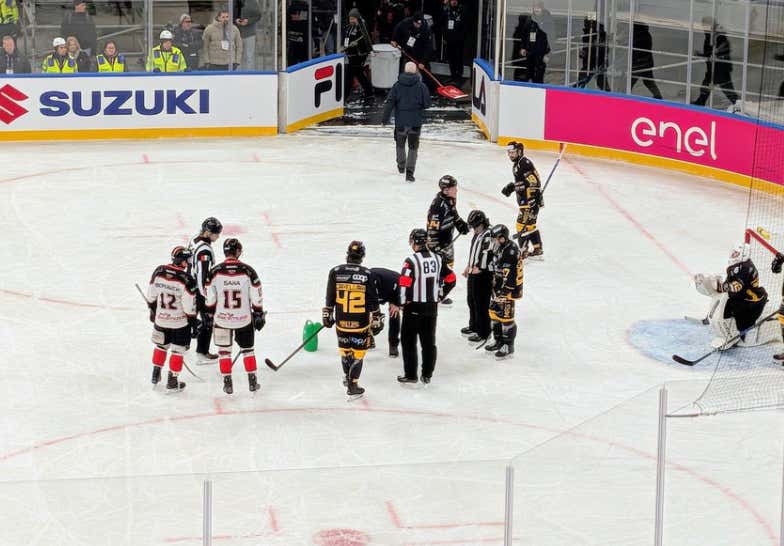 The First Game Played On The New Olympic Hockey Rink Already Had To Be Delayed Thanks To A Hole In The Ice