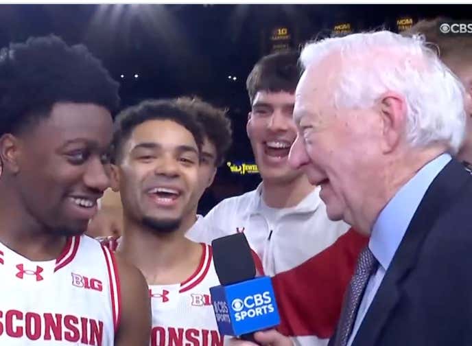 Wisconsin's Team Hitting Bill Raftery With An 'Onions' Call After Beating Michigan Is The Single Best Celebration In College Hoops This Year