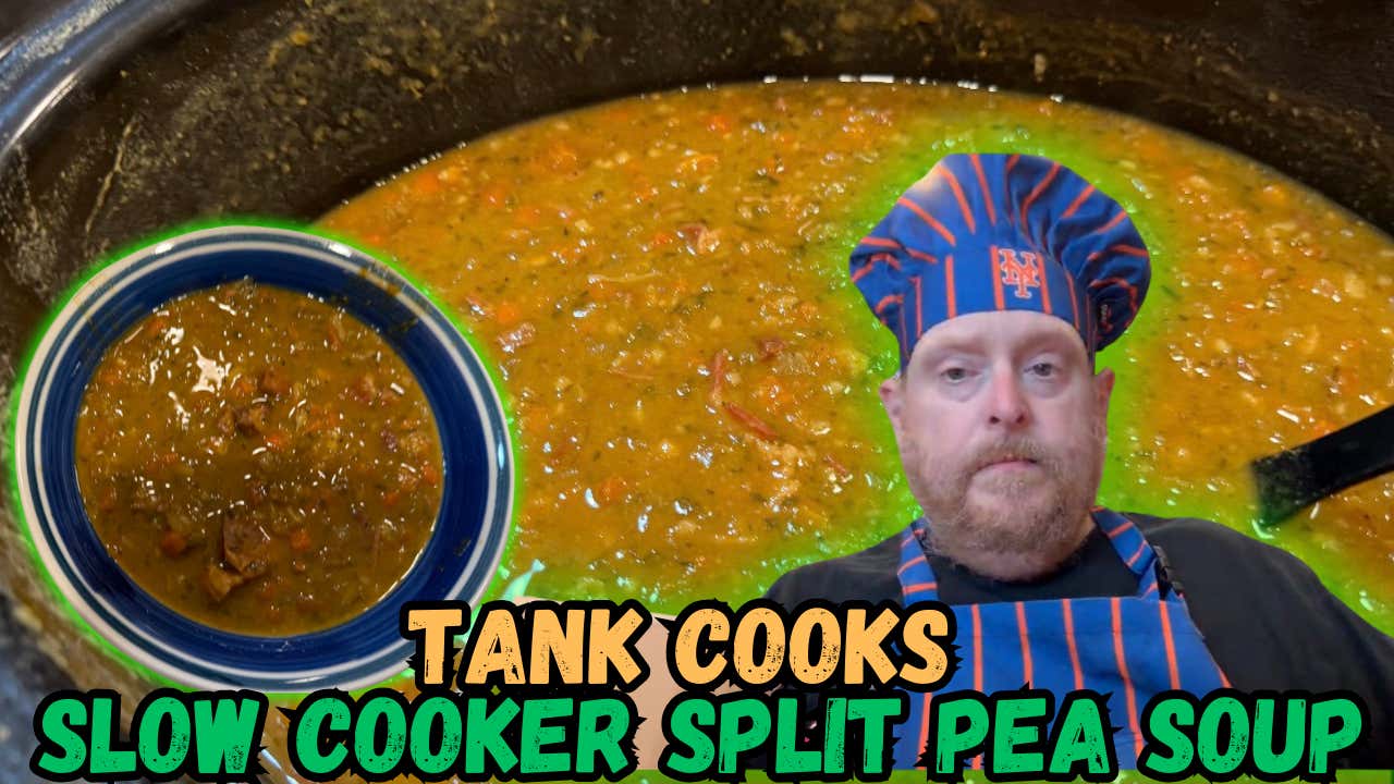 Tank Cooks Slow Cooker Split Pea Soup