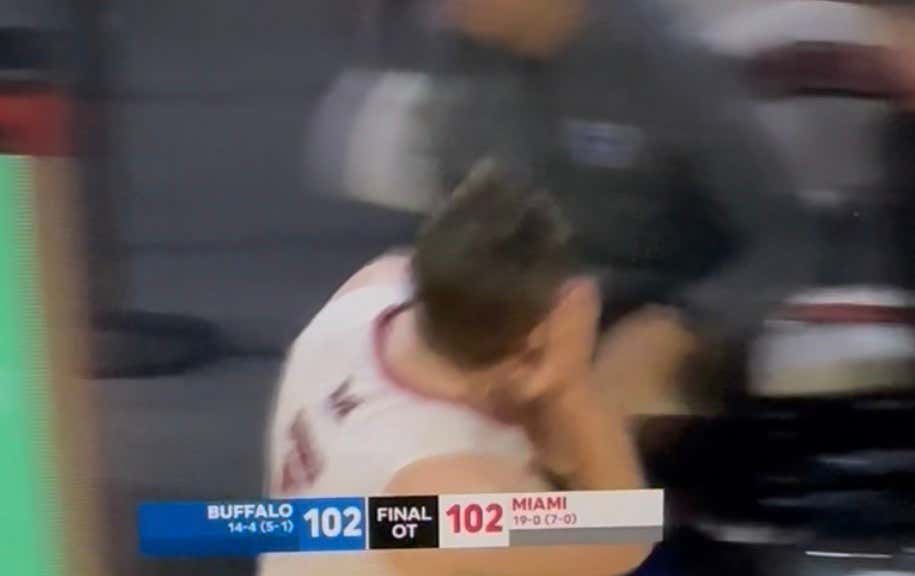 The Miami OH Redhawks Are A Team Of Destiny … Keep Undefeated Season Alive With A Buzzer Beater Three To Force Overtime And Then Hits A Three With 1.5 Seconds To Win The Game