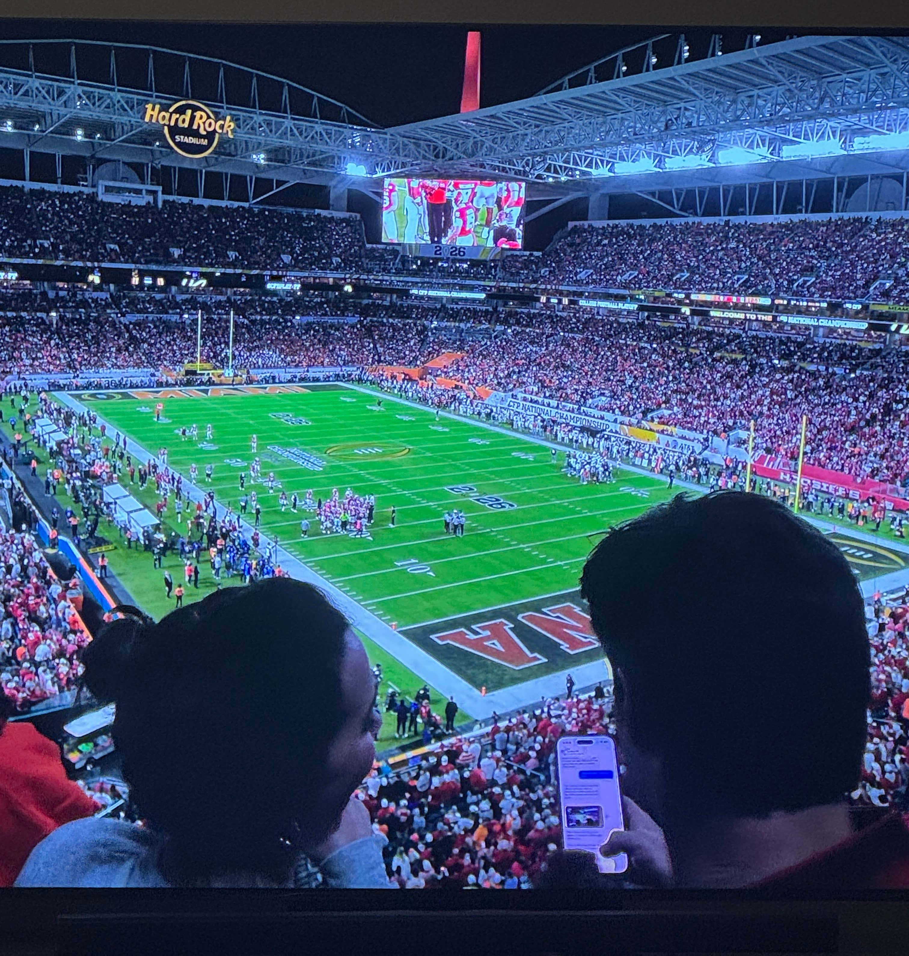 The Star of the National Championship Is the Couple on the ESPN 4K Broadcast During Every Commercial Break