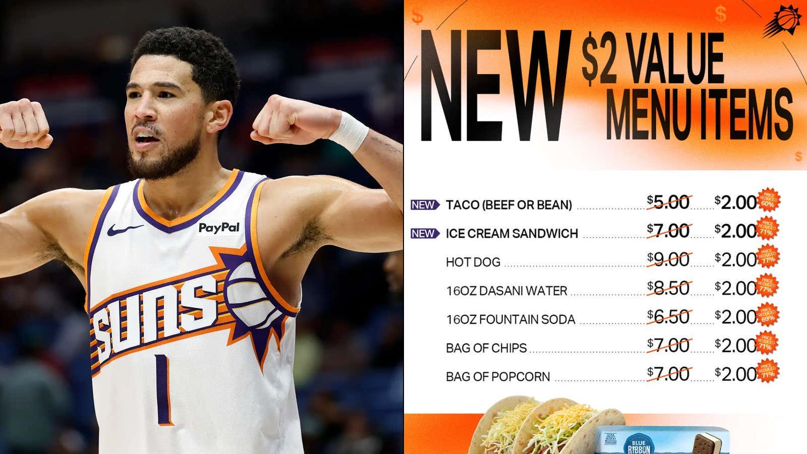 The Phoenix Suns Are Selling Tacos and Ice Cream For $2 At Their Concession Stands