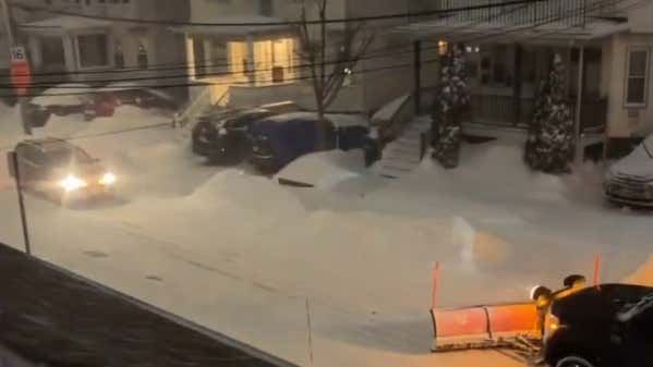 There's 20" Of Snow Around Boston, Tensions Are High, And We Have a Classic Plow Vs. Stalled Car Masshole Showdown