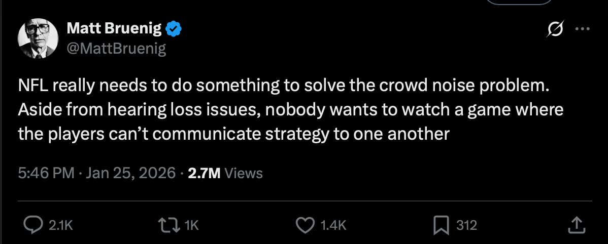 This Guy Thinks Football Would Be Much Better If Everyone Would Just Quiet Down