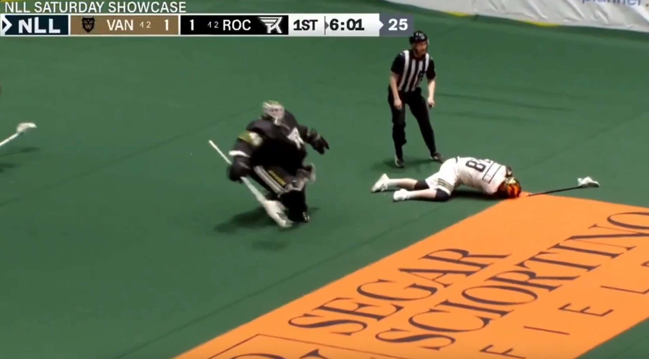 BOOOOOOM: Lacrosse Goalie Perfectly Demonstrates What Happens If You Try Running Directly Into A Freight Train