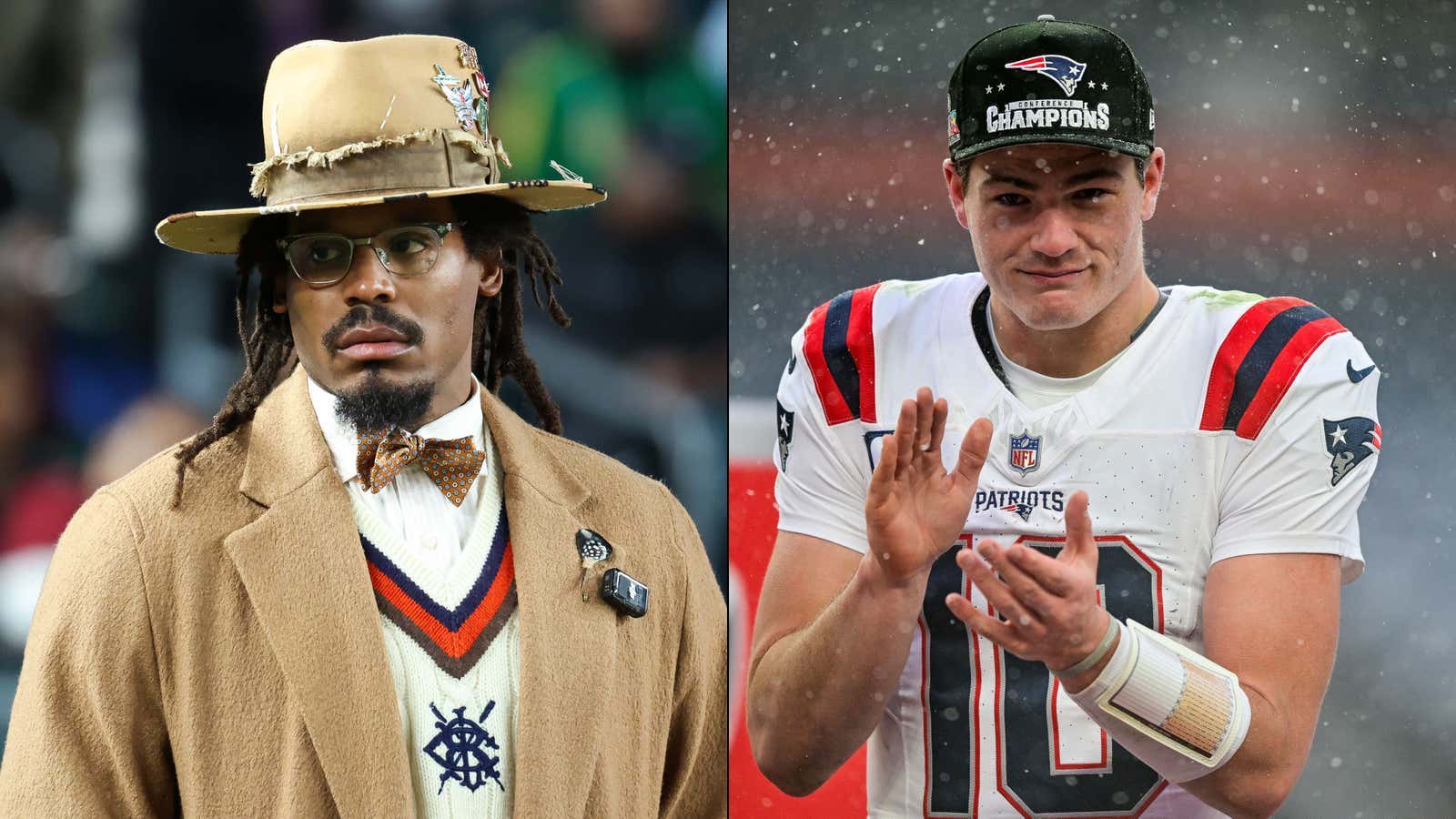 Cam Newton Will Not, CANNOT, Stop Dumping on Drake Maye for Some Bizarre Reason