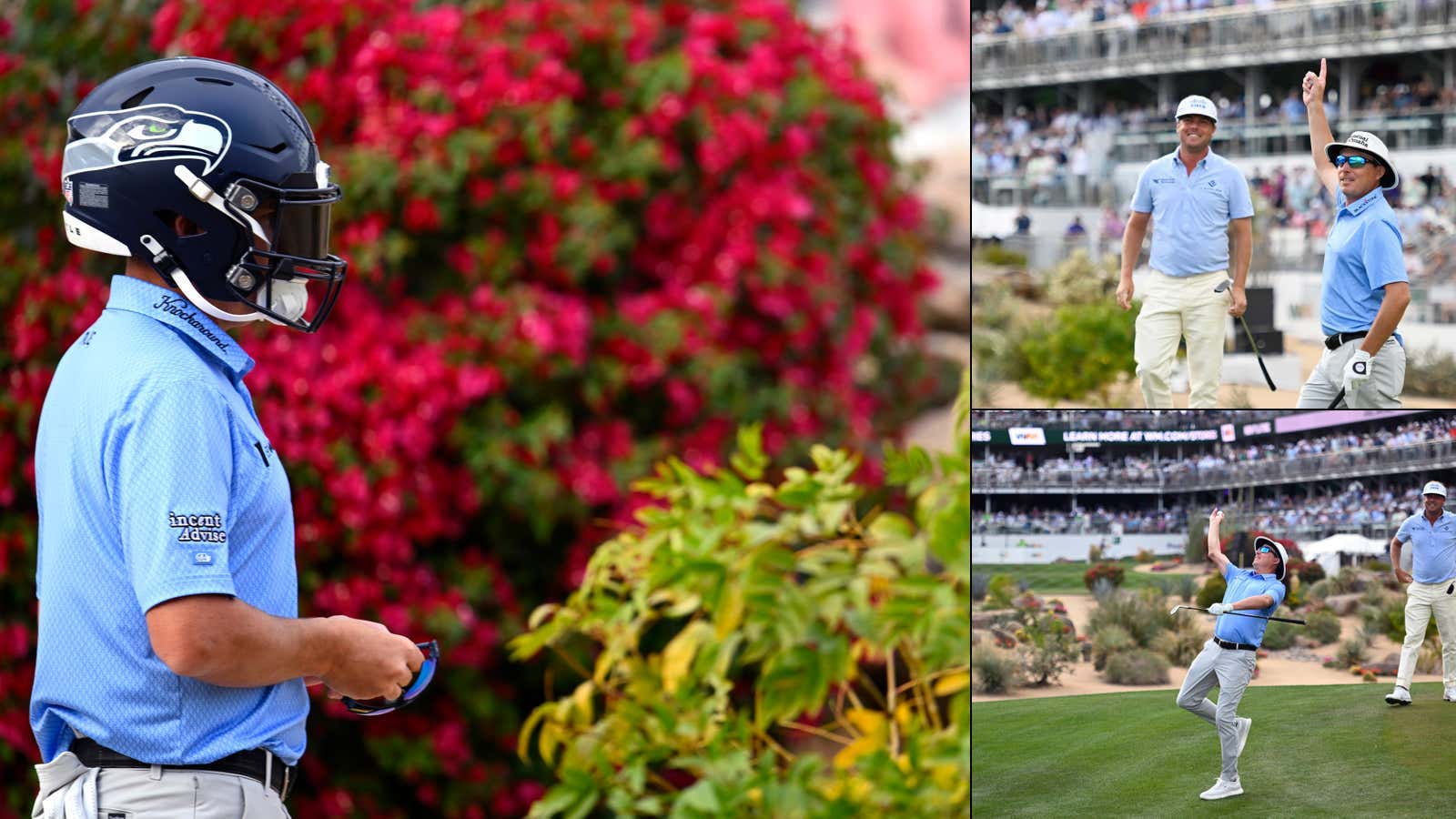 Joel Dahmen Is The King Of The Waste Management - Rocked A Seahawks Helmet On 16, Chipped In For Birdie, Had The Crowd Going Fucking Wild
