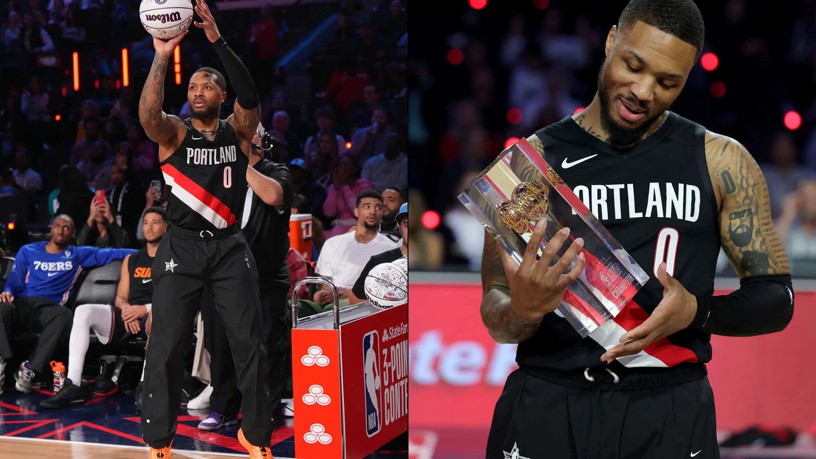 10 Months After Tearing His Achilles, Damian Lillard Returned To Action And Won The 3-Point Contest For The Third Time