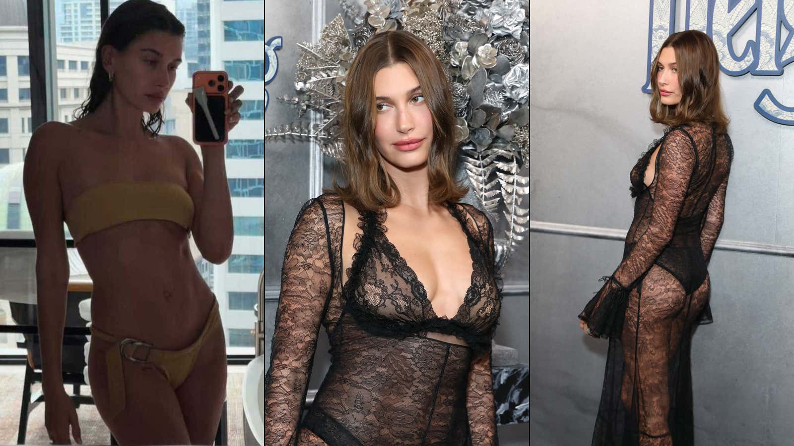 Hailey Bieber Hopped In Lingerie For Valentine’s Day After An ELITE Week Of Red Carpet Fashion