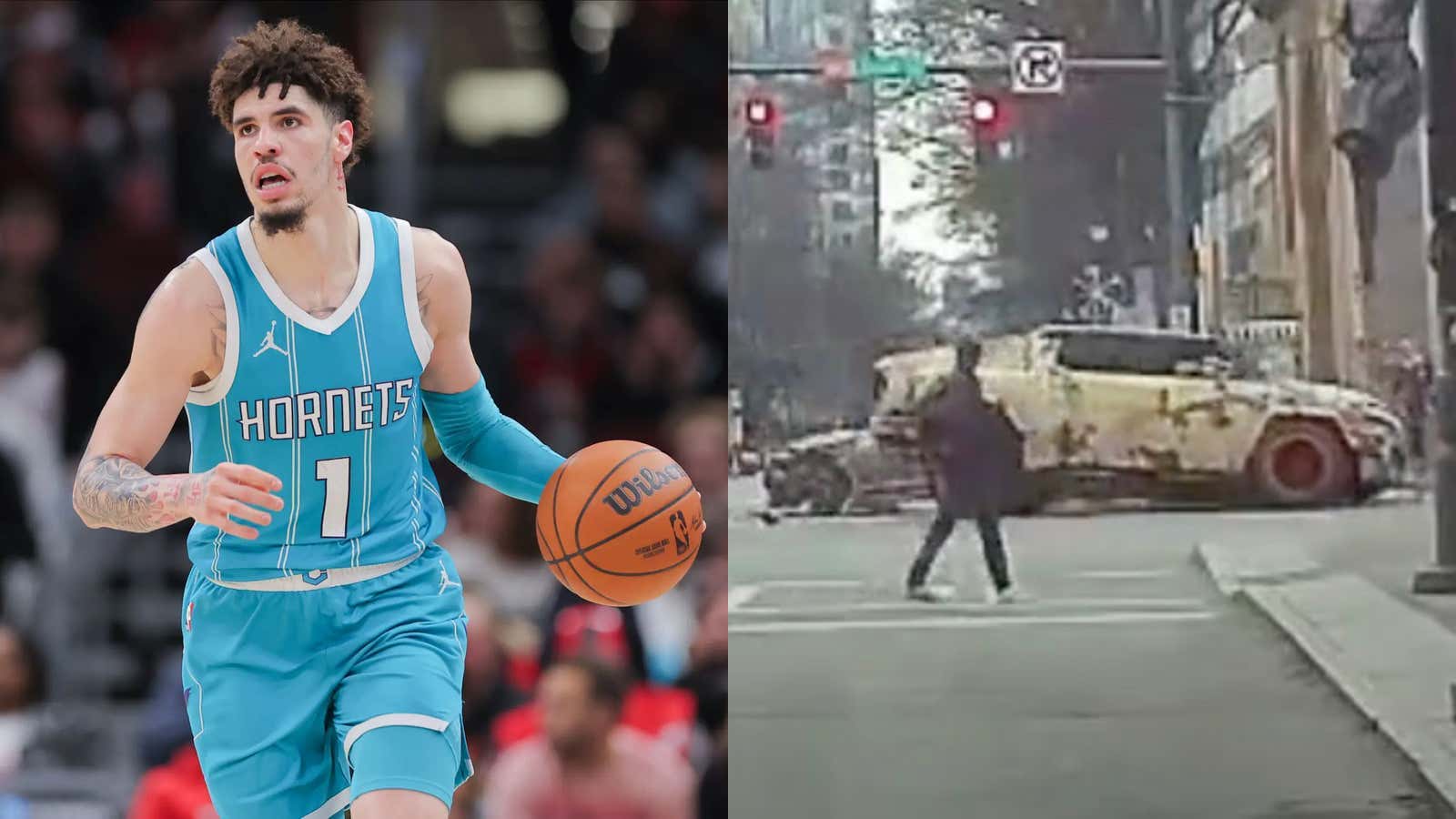 Add This Video of LaMelo Ball Crashing His Hummer To The "LaMelo Ball Is The Worst Driver In The NBA" Compilation