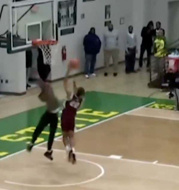 No Easy Buckets: A Kentucky State Fan Came Running Out Of The Stands To Try And Block A Guy Going Up For A Dunk