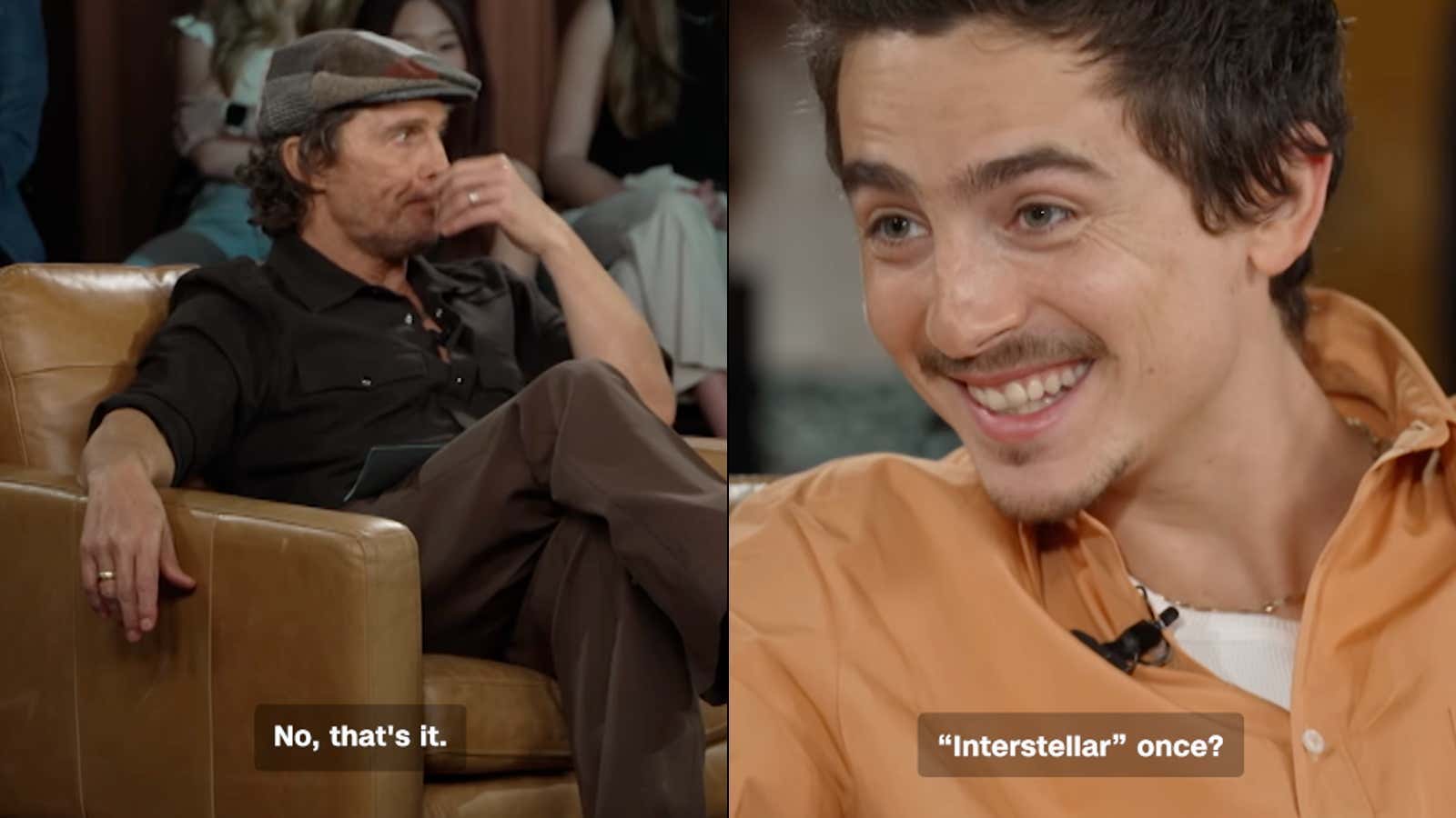 Timothée Chalamet Was in Complete Disbelief That Matthew McConaughey Has Only Seen Interstellar Once