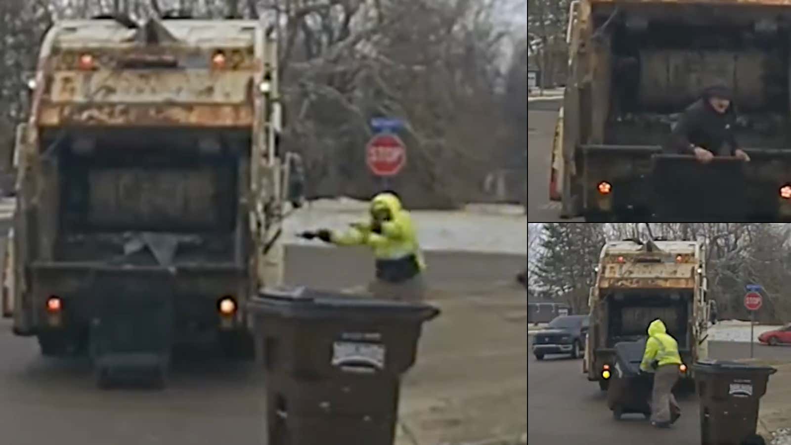 WATCH: A Dayton Garbage Man Freaks Out As He Finds A Guy Hiding From The Cops In A Trash Can, Basically Turns Into A Hero
