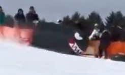 Watch This Bullet Bill Sled (From Mario Kart) Go Off-Course at Japanese Ski Resort and Take Out a Group of Spectators