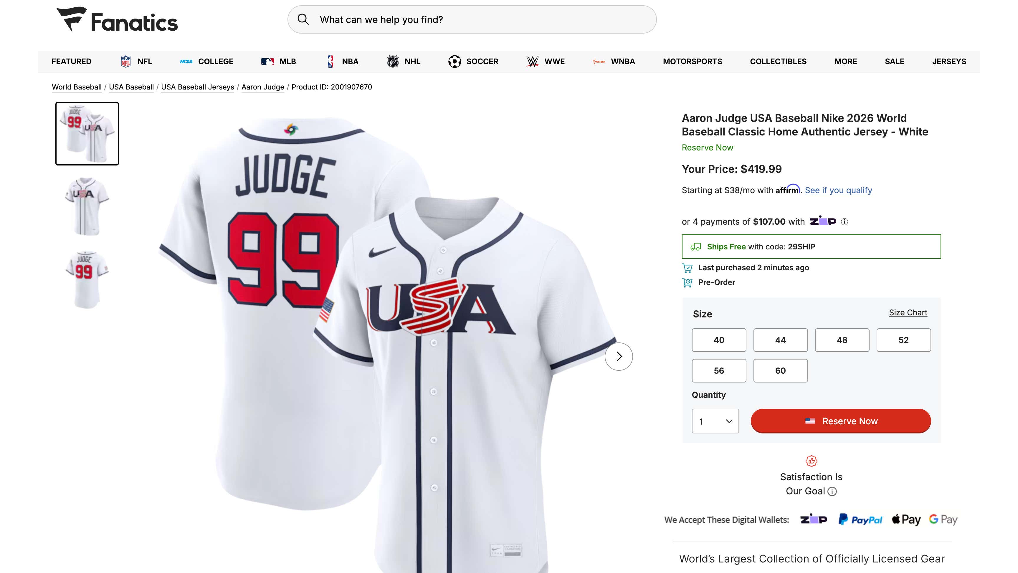 Fanatics' Reign Of Terror Continues, As World Baseball Classic Jerseys Reach ABSURD $420 Price Tag